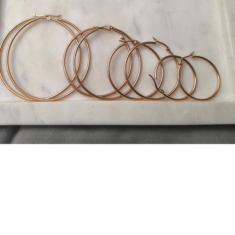 New Set of 4 Rose Gold Hoops Different Sizes